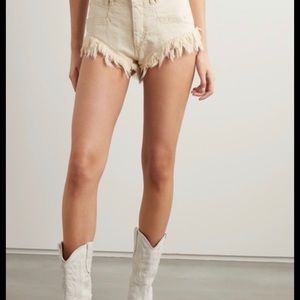 Isabel Marant Eneida frayed-hem denim shorts NWT